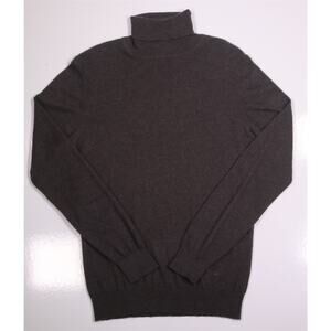 Isaia Napoli Brown 100% Cashmere Knit Turtleneck Sweater Men's Small